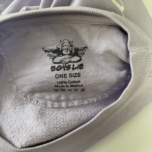 Women's BOYS LIE Purple Pay Attention Pullover Sweatshirt One Size - Picture 3 of 4
